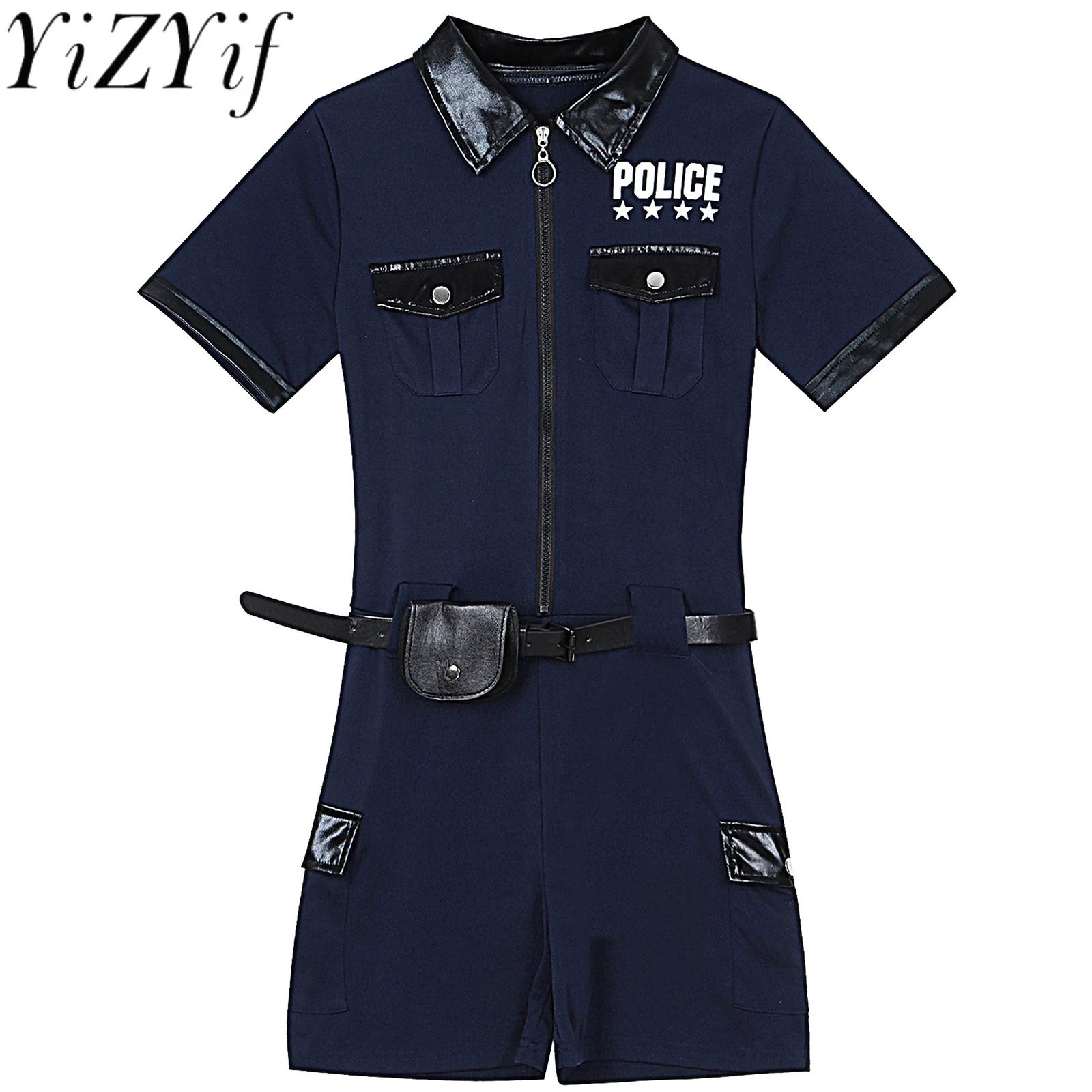 Home Office Romance - Baju Cosplay Polisi Karnaval Wanita, Jumpsuit