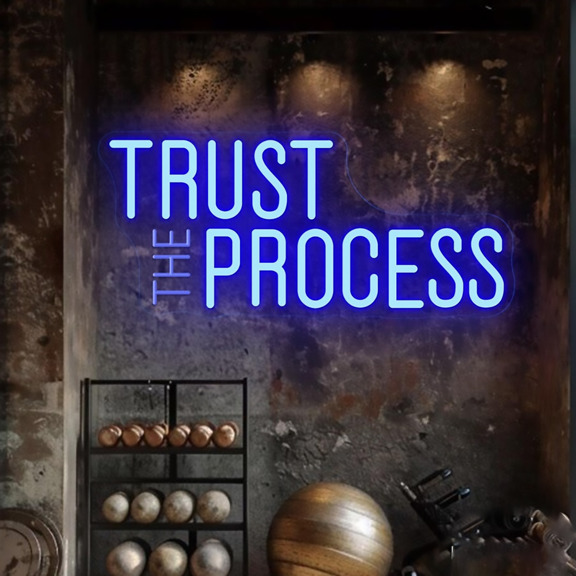 Home Office Quotes - Tanda Neon Trust The Process, Tanda