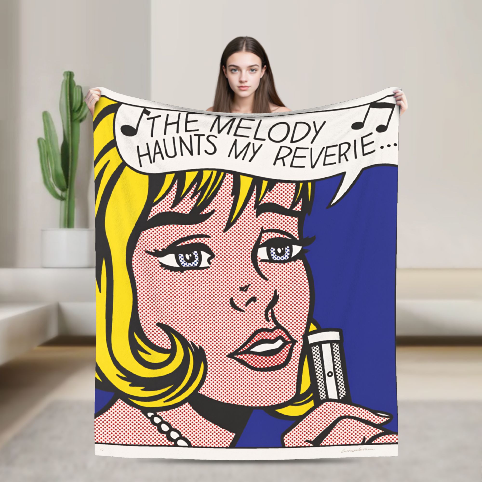 Home Office Trend - Selimut Seni Pop Roy Lichtenstein Selimut