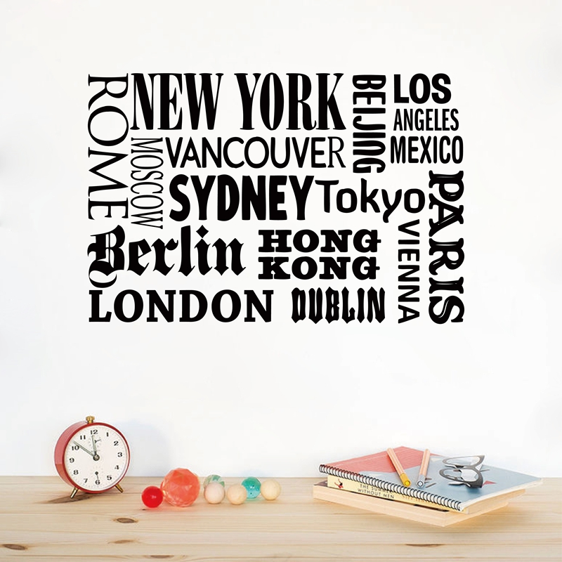 Home Office Quotes - New York London stiker dinding kutipan