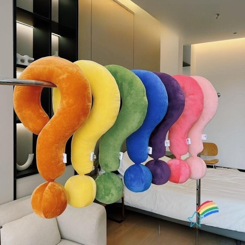 Home Office Questions - Bantal Leher Simbol Geometris Kreatif Bentuk