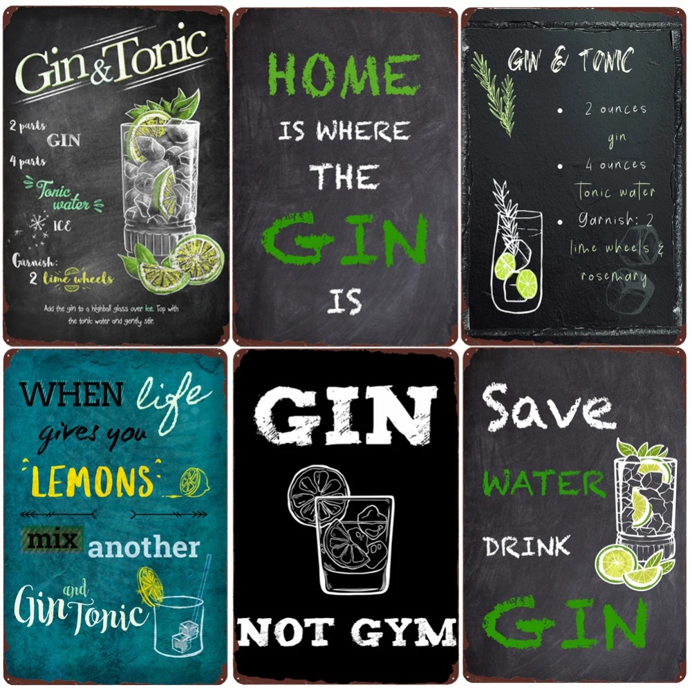 Papan Tulis Koktail Gin Tonic  - Home Office Quotes ulasan dan harga