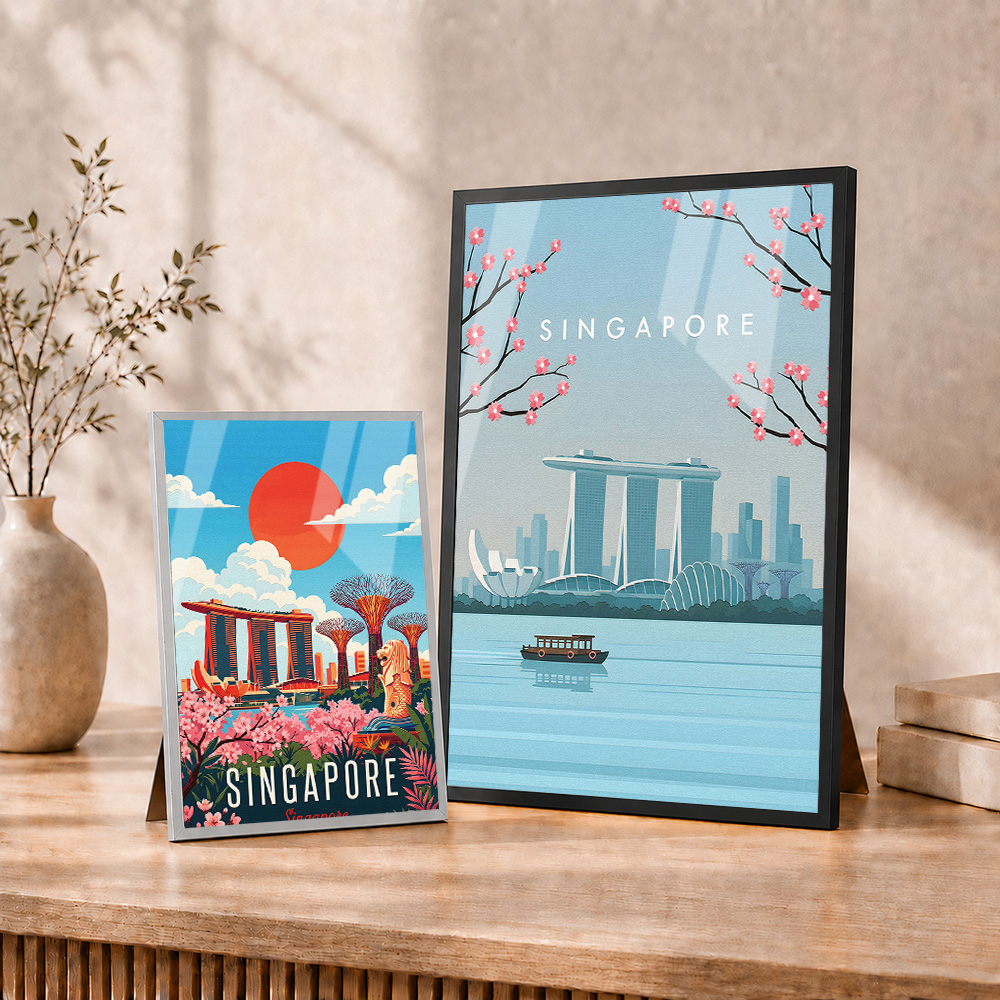 Poster Logam Berbingkai Singap - Home Office Singapore ulasan dan harga