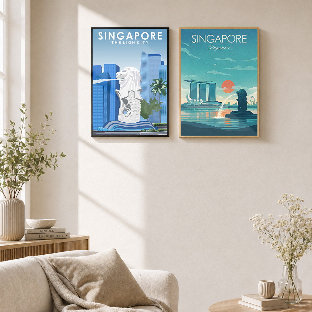 Poster Logam Berbingkai Singap - Home Office Singapore ulasan dan harga