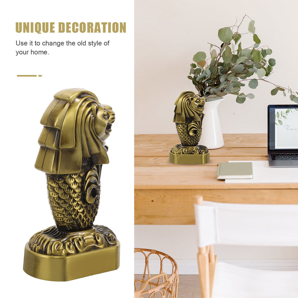 2 Buah Patung Logam Singapura  - Home Office Singapore ulasan dan harga